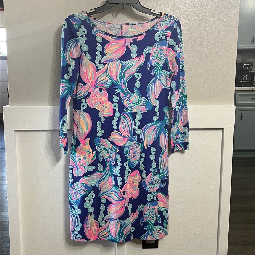Lilly Pulitzer Marlowe Boatneck Dress in the "Going Coastal" orint Sz  XS
